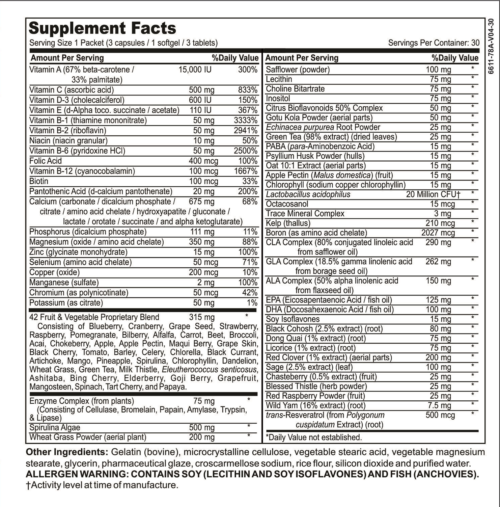 kapsulations women's daily pack supplement label