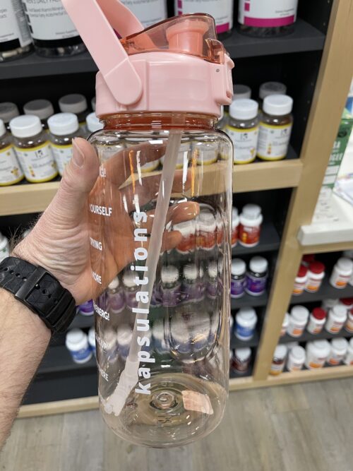 Black 2 Liter Flip-Top Water Bottle – kapsulations
